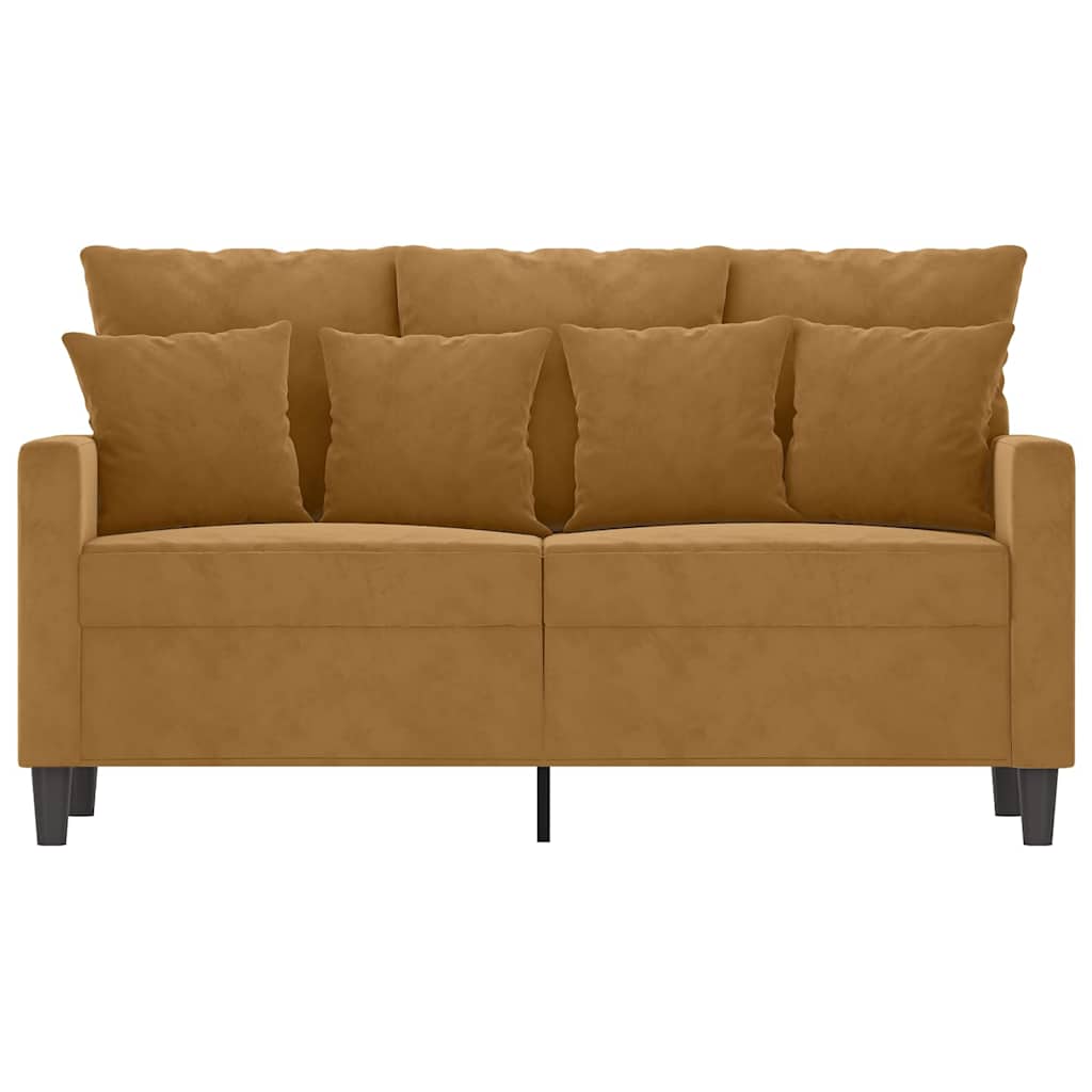 2-Sitzer-Sofa Braun 120 cm Samt