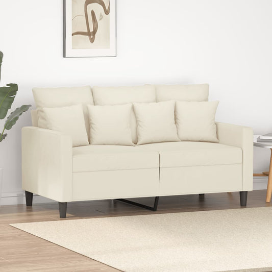 2-seater sofa cream 120 cm velvet