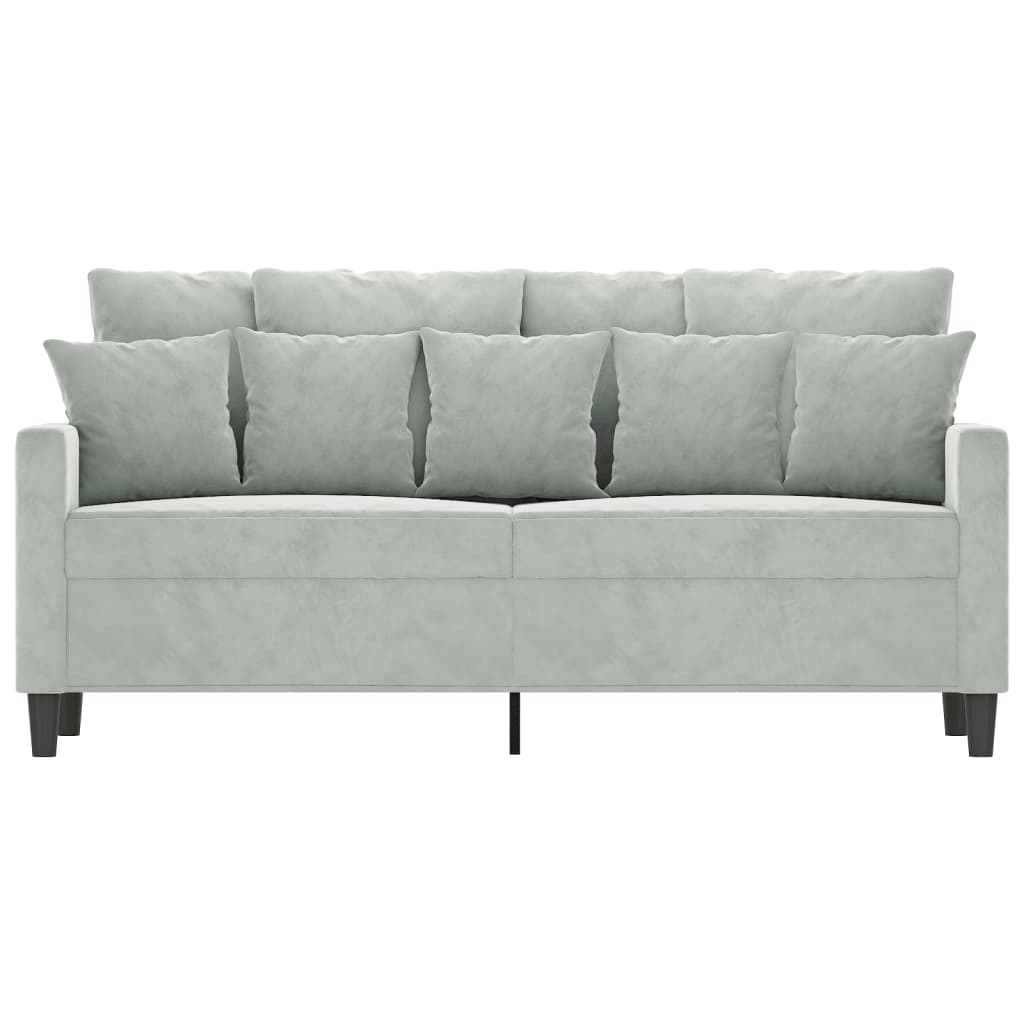 Canapé 2 places gris clair 140 cm velours