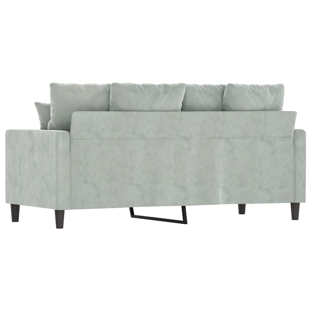 Canapé 2 places gris clair 140 cm velours