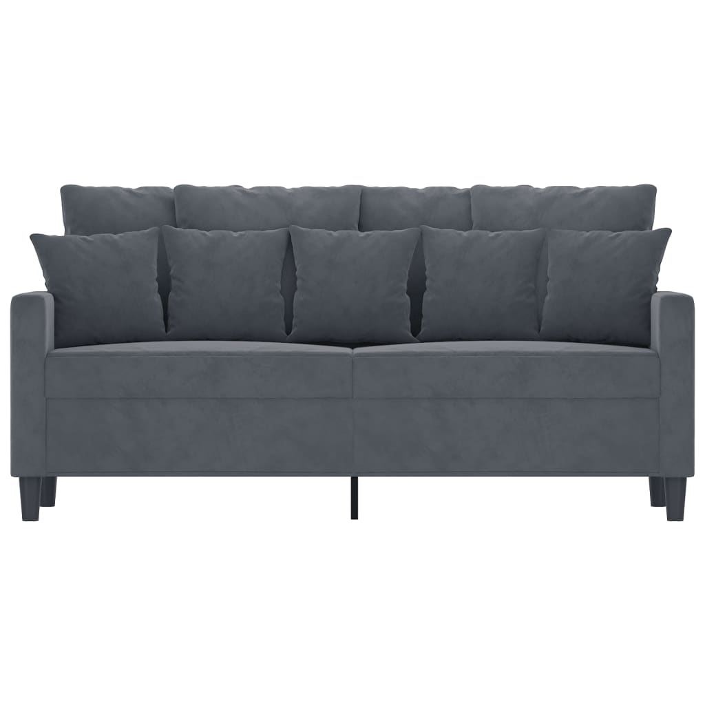 Canapé 2 places velours gris foncé 140 cm