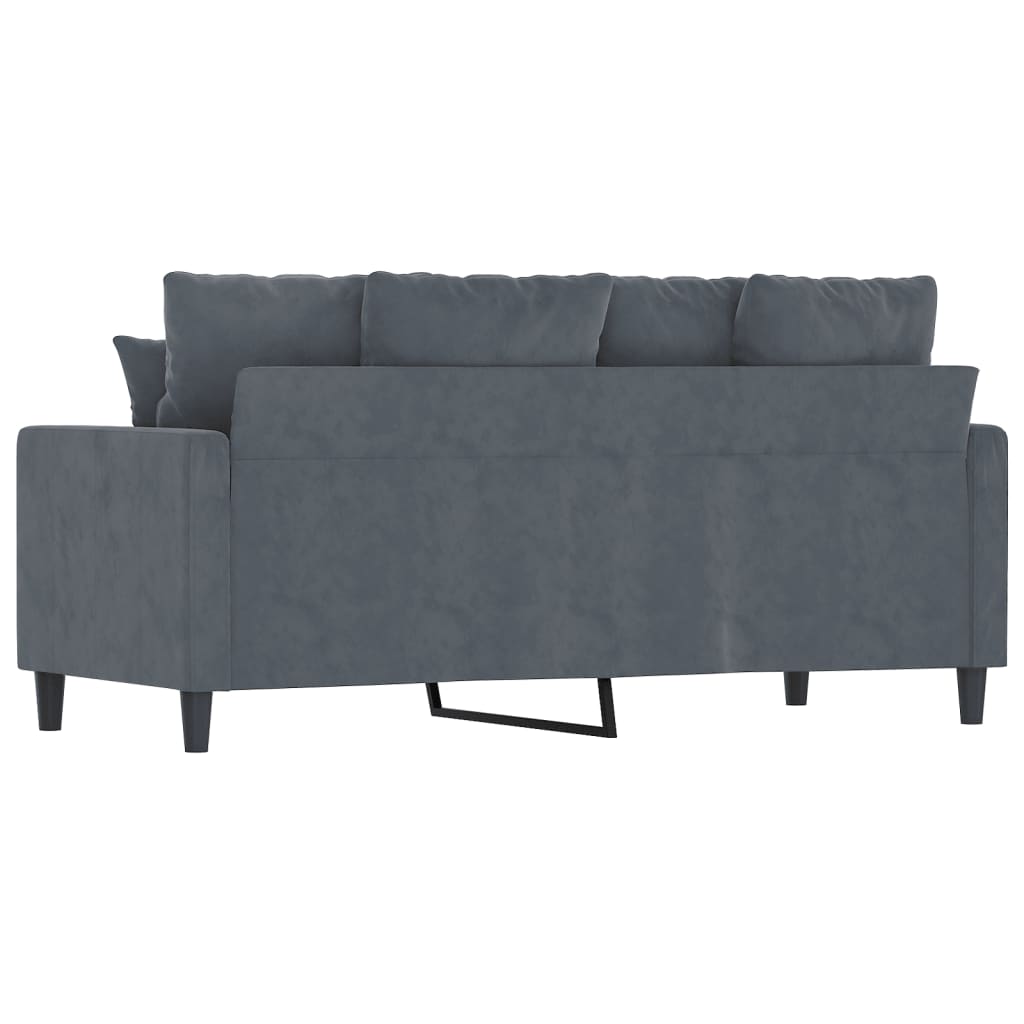 Canapé 2 places velours gris foncé 140 cm