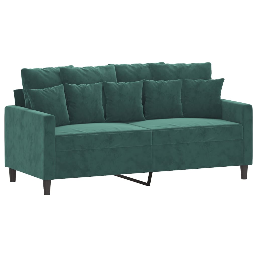 Canapé 2 places velours vert foncé 140 cm