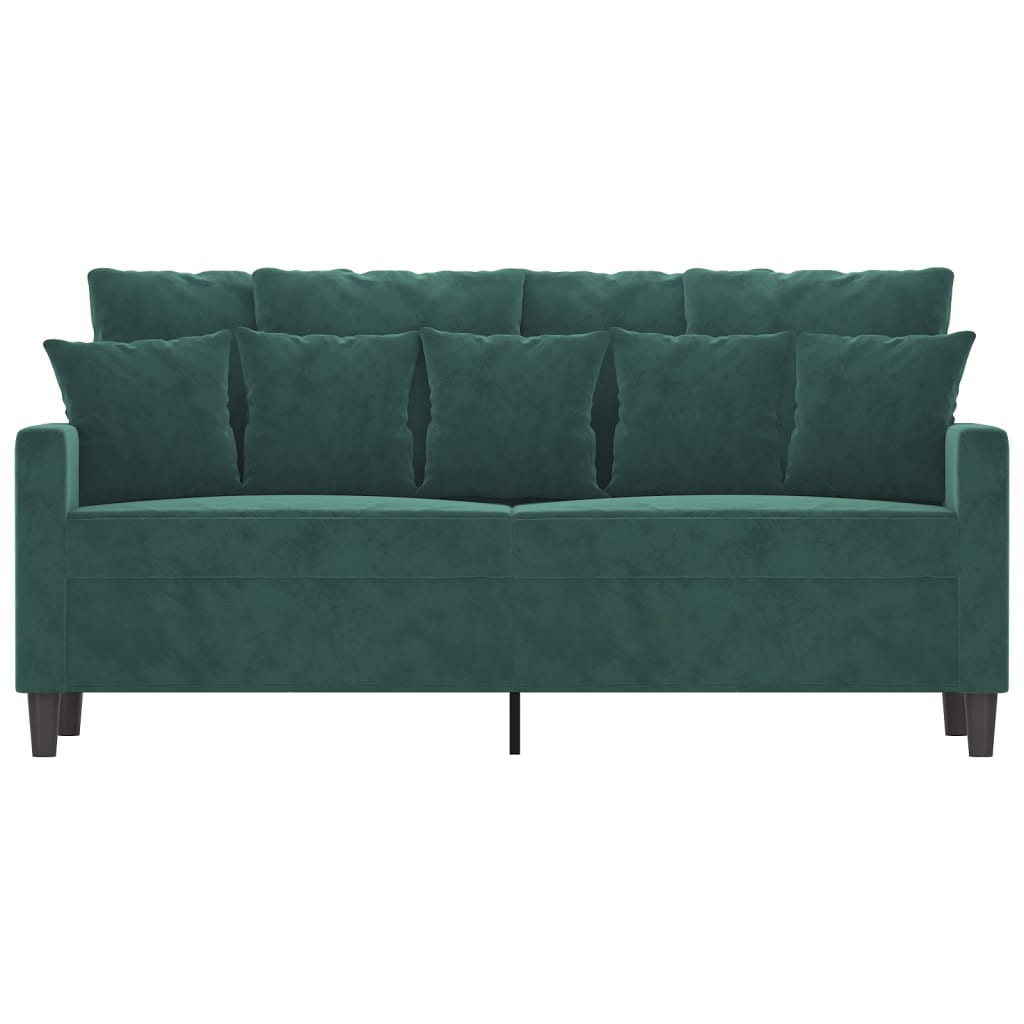 Canapé 2 places velours vert foncé 140 cm