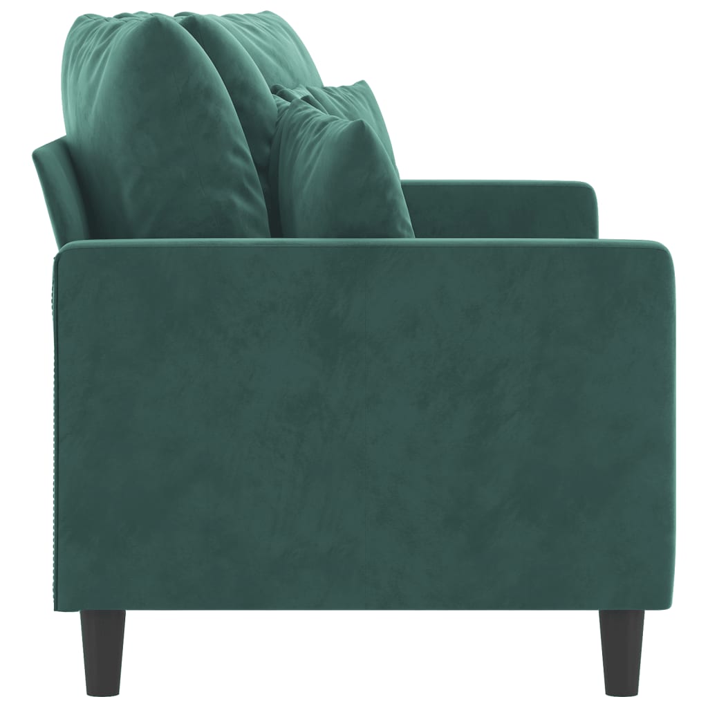 Canapé 2 places velours vert foncé 140 cm