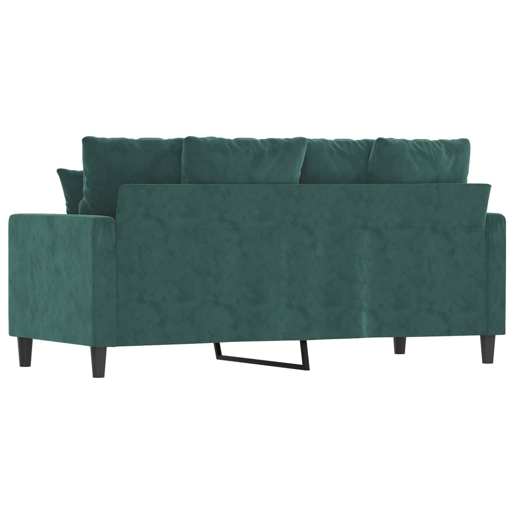 Canapé 2 places velours vert foncé 140 cm