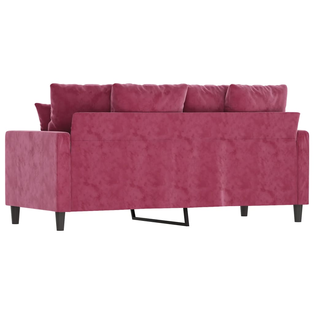 Canapé 2 places bordeaux 140 cm velours
