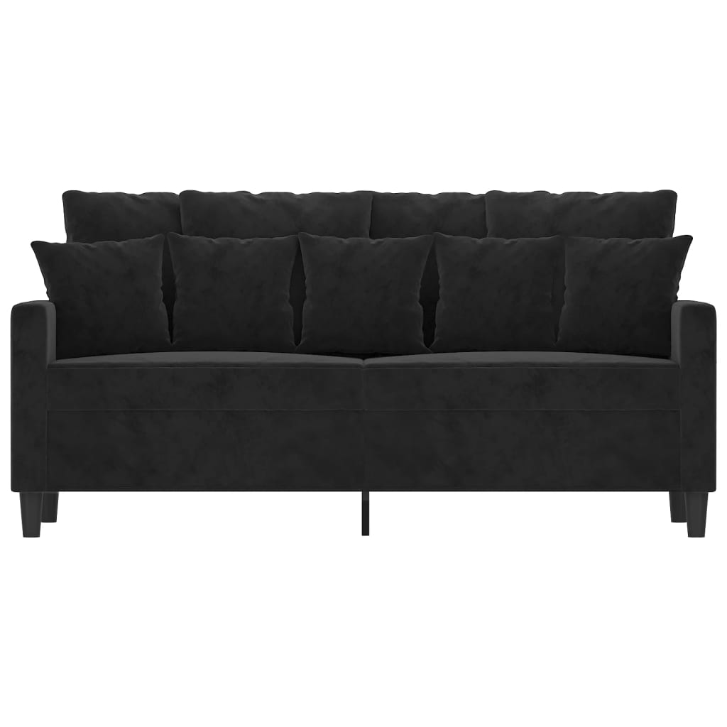 Canapé 2 places velours noir 140 cm
