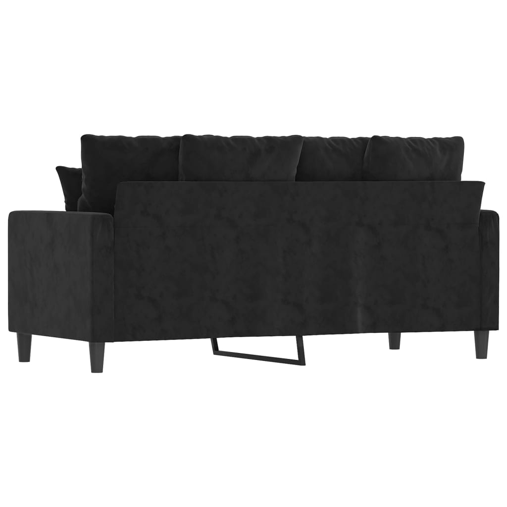 Canapé 2 places velours noir 140 cm