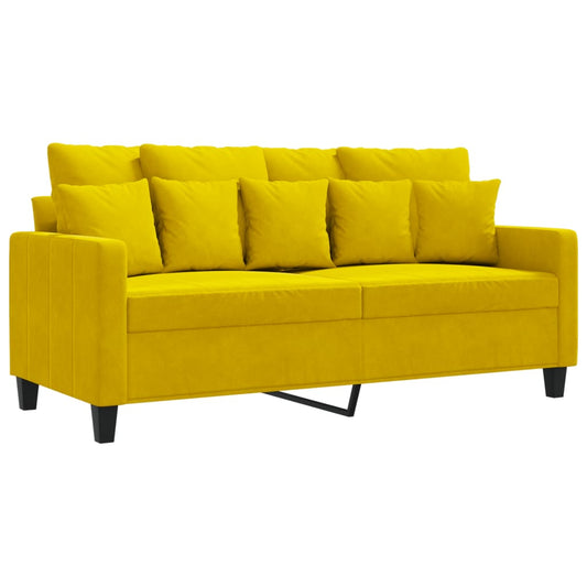Canapé 2 places jaune 140 cm velours