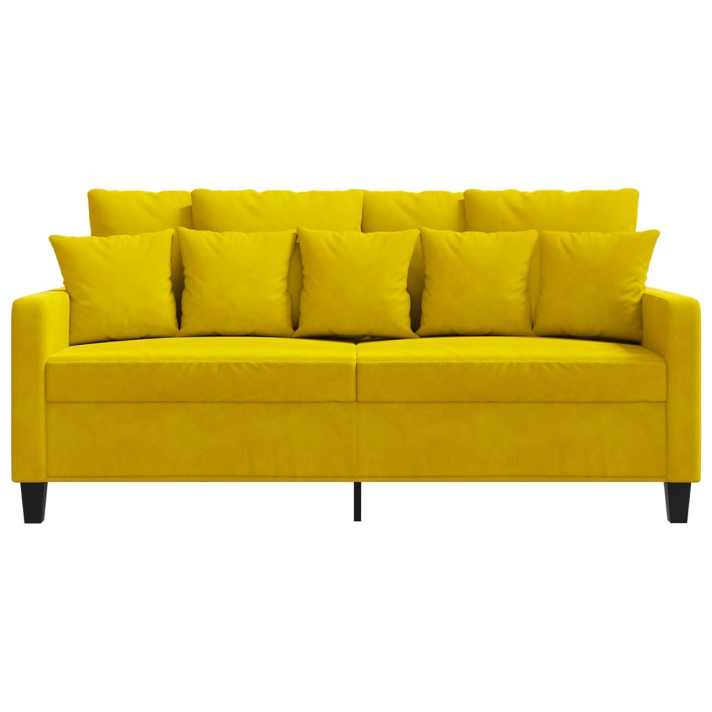 Canapé 2 places jaune 140 cm velours