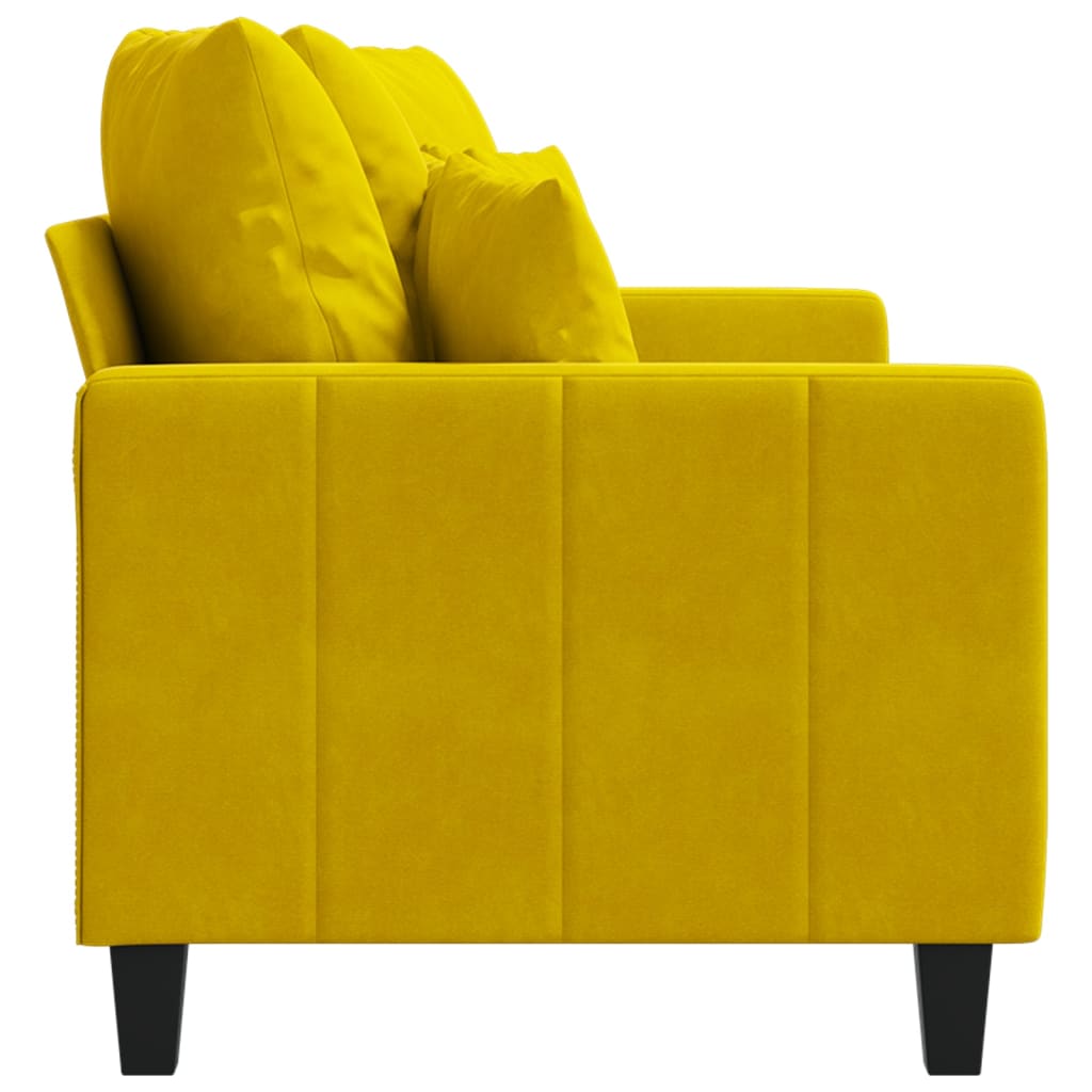 Canapé 2 places jaune 140 cm velours