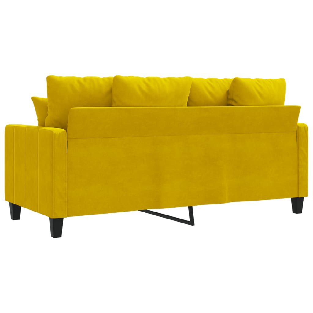 Canapé 2 places jaune 140 cm velours