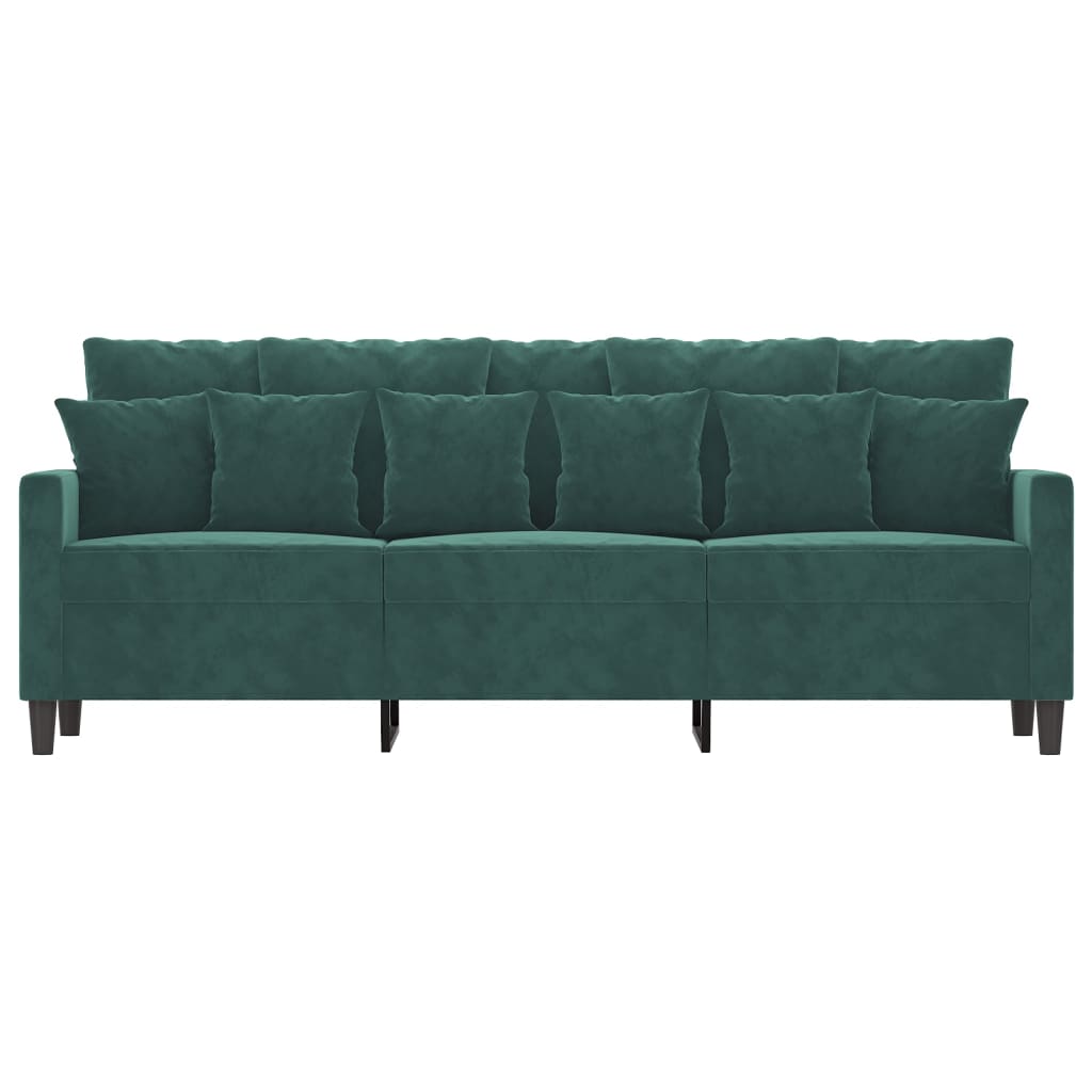 3-Sitzer-Sofa Dunkelgrün 180 cm Samt