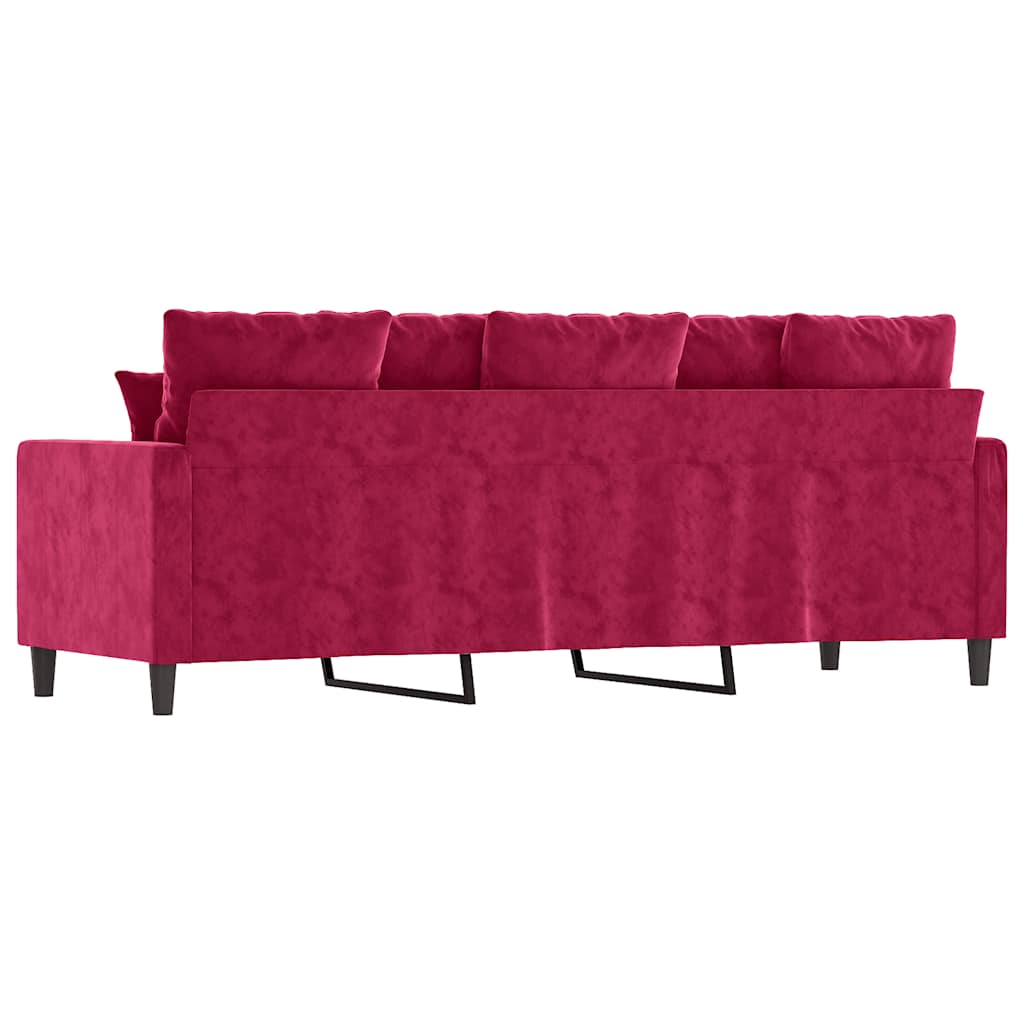 3-Sitzer-Sofa Weinrot 180 cm Samt