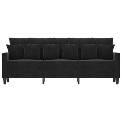 3-Sitzer-Sofa Schwarz 180 cm Samt