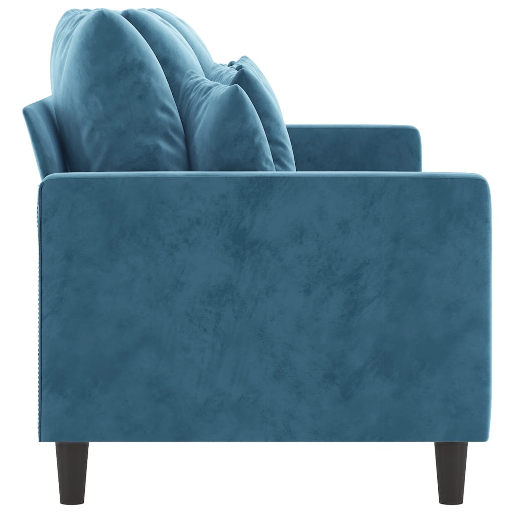 Canapé 3 places velours bleu 180 cm