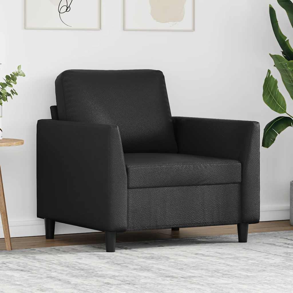 Sessel Schwarz 60 cm Kunstleder