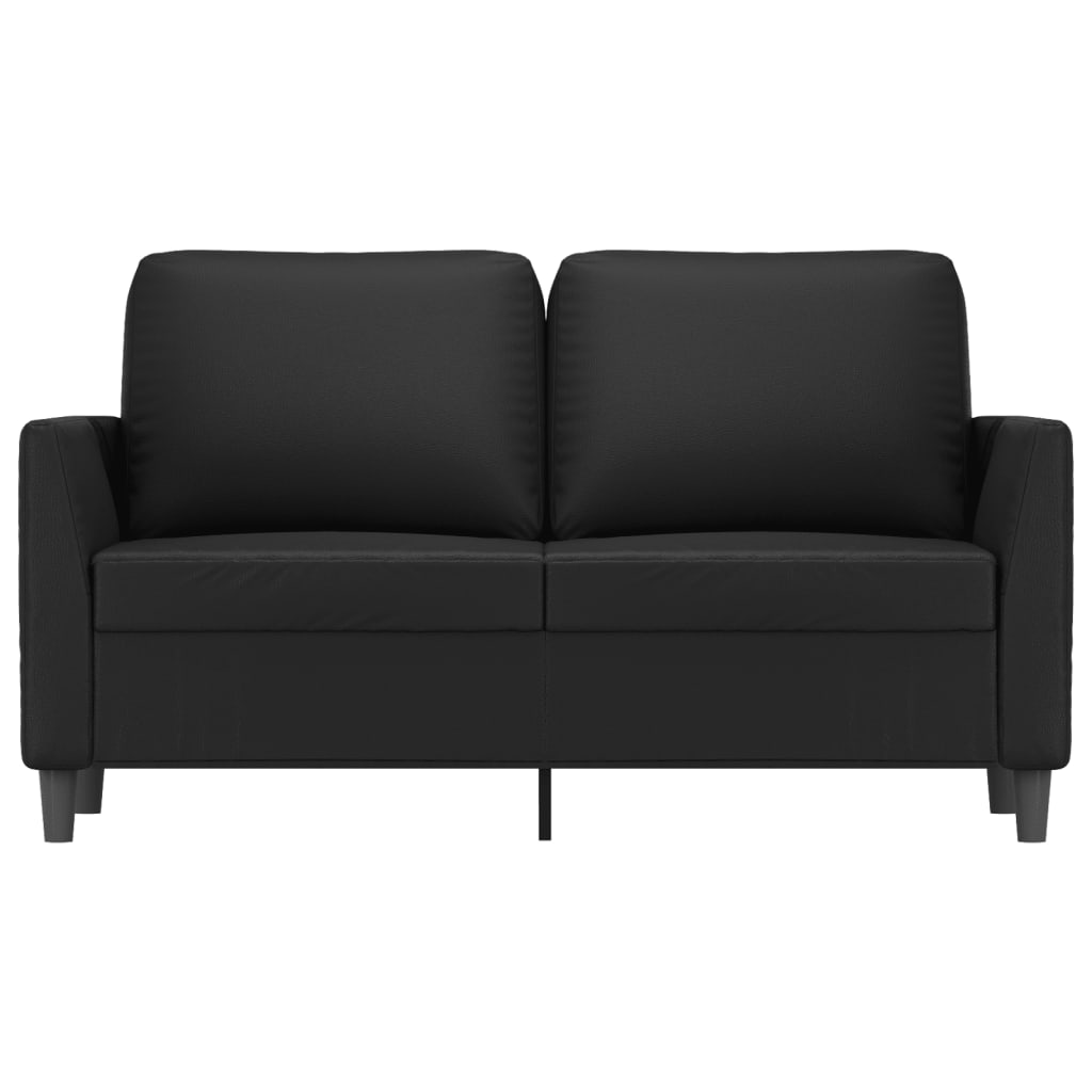 Canapé 2 places noir 120 cm simili cuir