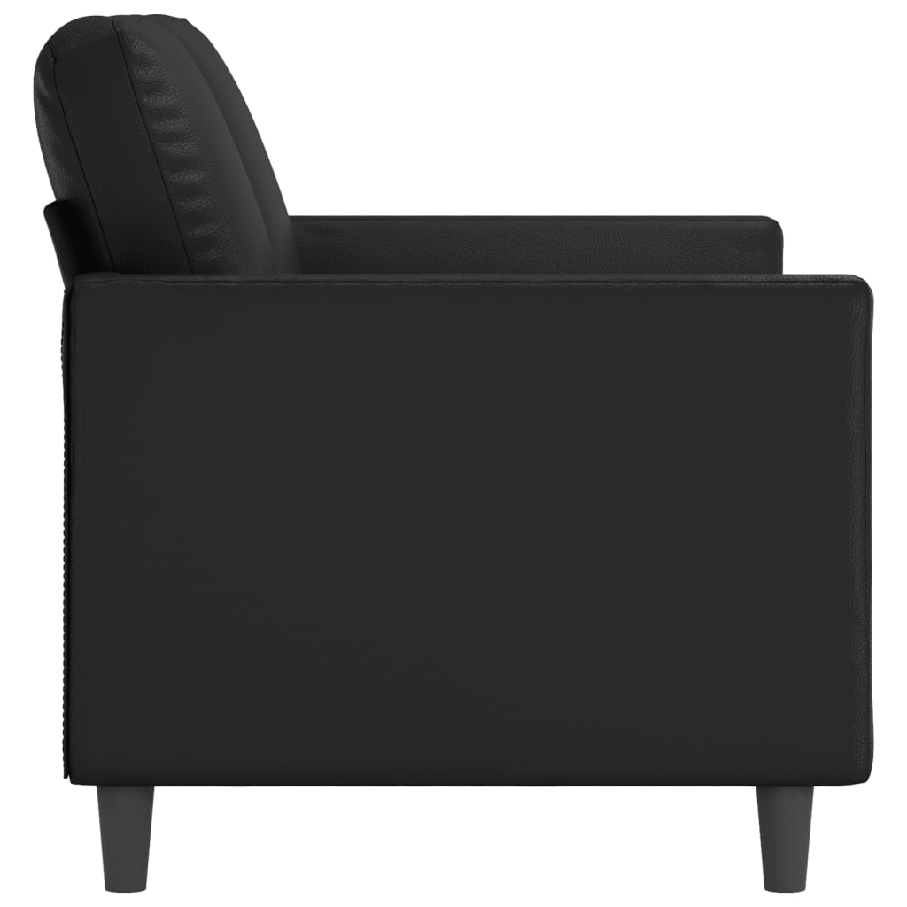 Canapé 2 places noir 120 cm simili cuir