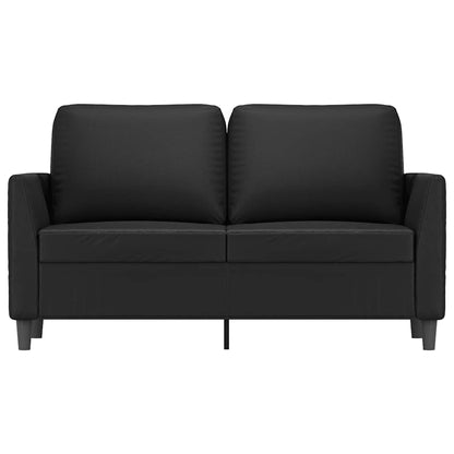 2-Sitzer-Sofa Schwarz 120 cm Kunstleder