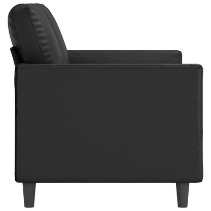 2-Sitzer-Sofa Schwarz 120 cm Kunstleder