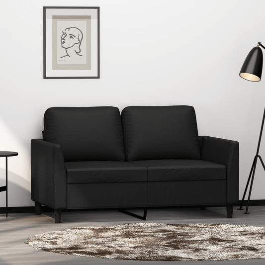 Canapé 2 places noir 120 cm simili cuir