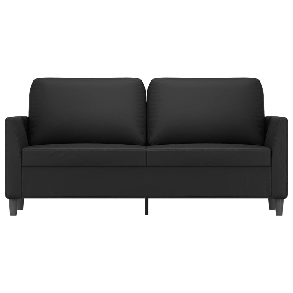 Canapé 2 places noir 140 cm simili cuir