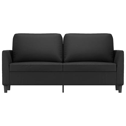 2-Sitzer-Sofa Schwarz 140 cm Kunstleder