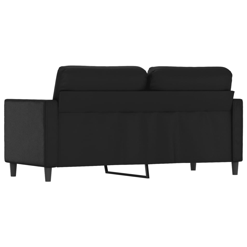 Canapé 2 places noir 140 cm simili cuir