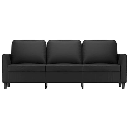 3-Sitzer-Sofa Schwarz 180 cm Kunstleder