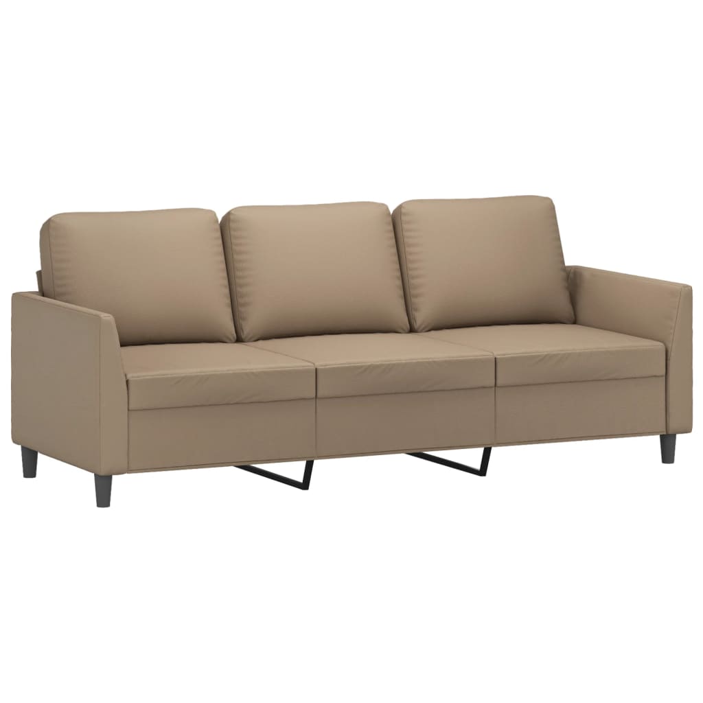 Canapé 3 places marron cappuccino 180 cm simili cuir