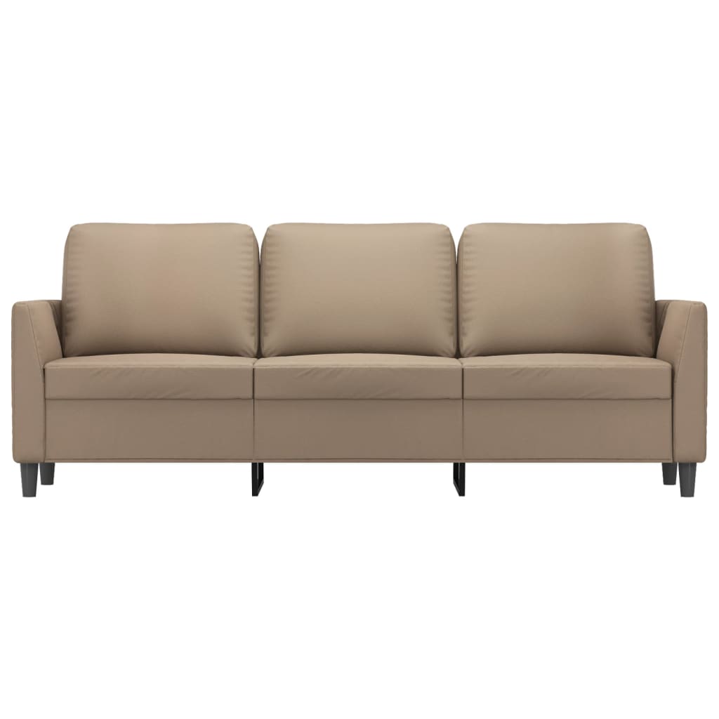 Canapé 3 places marron cappuccino 180 cm simili cuir