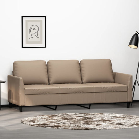 Canapé 3 places marron cappuccino 180 cm simili cuir