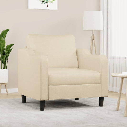 Fauteuil crème 60 cm tissu