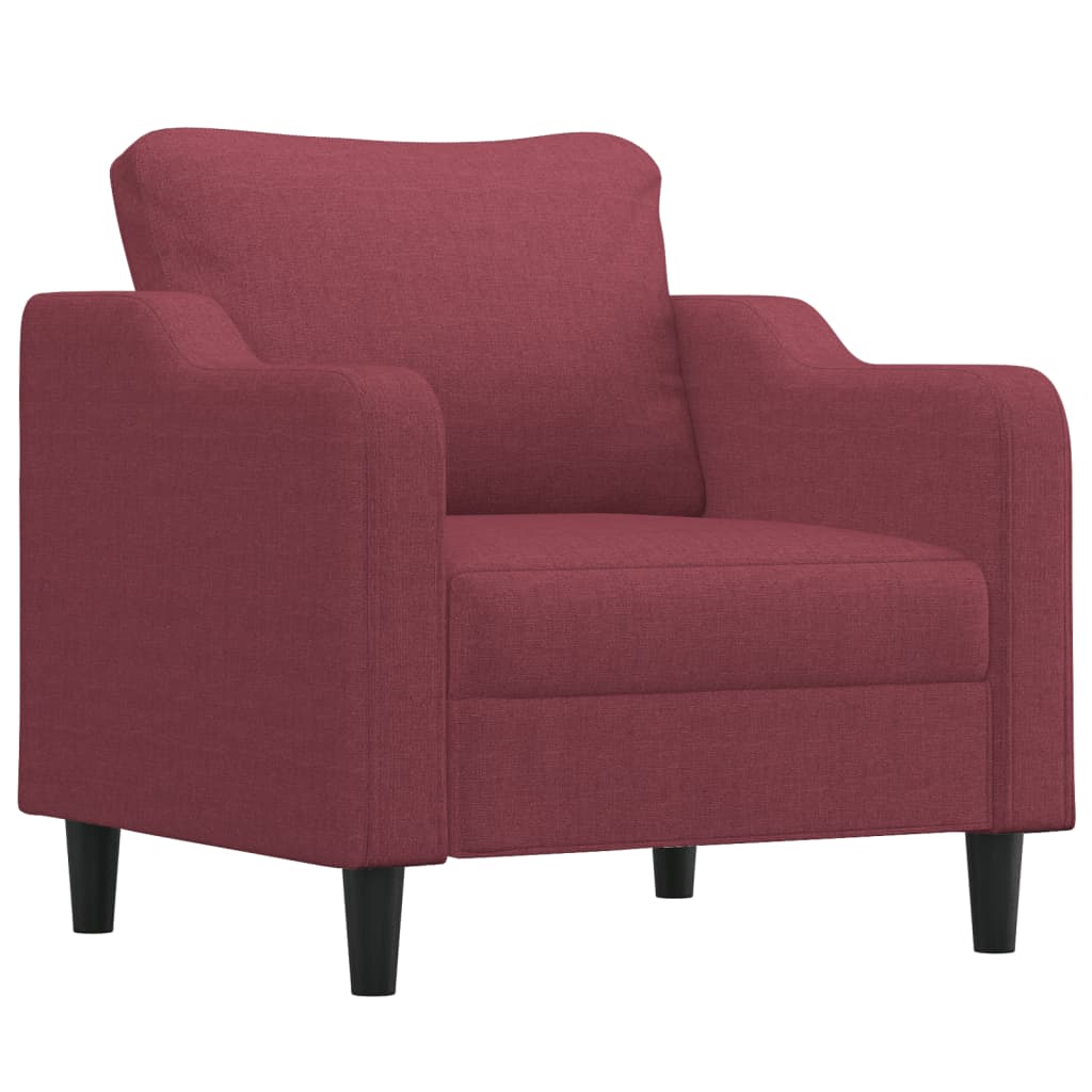 Fauteuil rouge vin 60 cm tissu