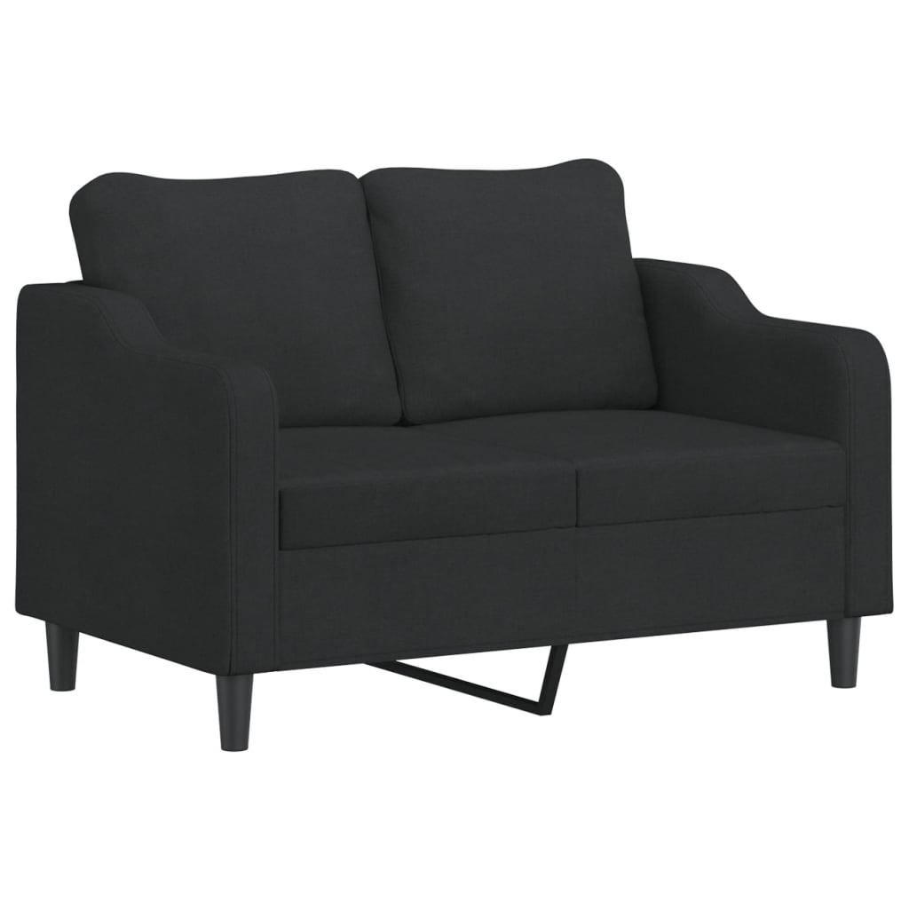 Canapé 2 places tissu noir 120 cm