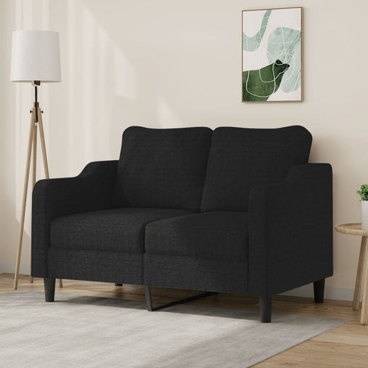 Canapé 2 places tissu noir 120 cm