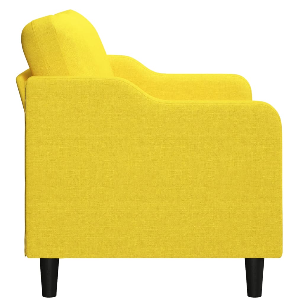 Canapé 2 places tissu jaune clair 120 cm