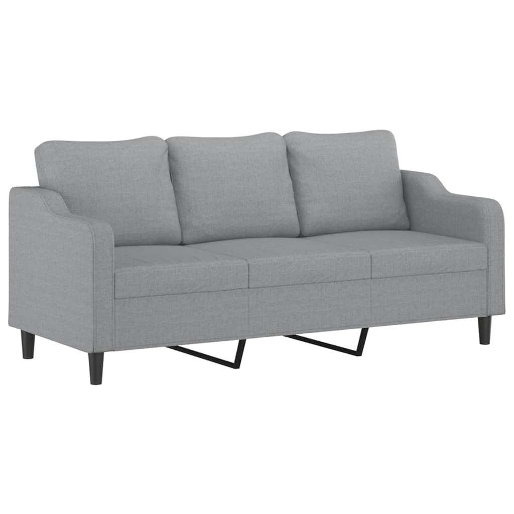 3-Sitzer-Sofa Hellgrau 180 cm Stoff