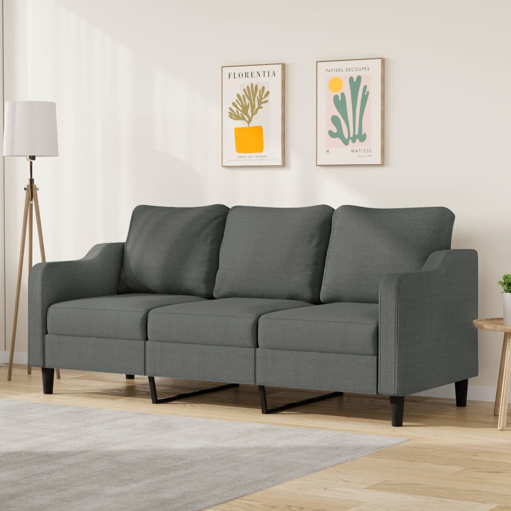 3-Sitzer-Sofa Dunkelgrau 180 cm Stoff