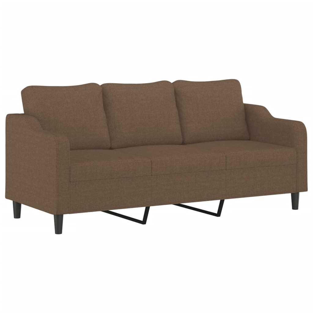 Canapé 3 places tissu marron 180 cm
