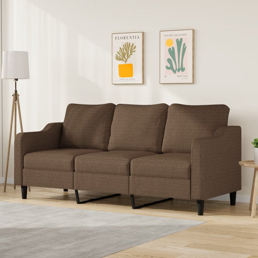 Canapé 3 places tissu marron 180 cm
