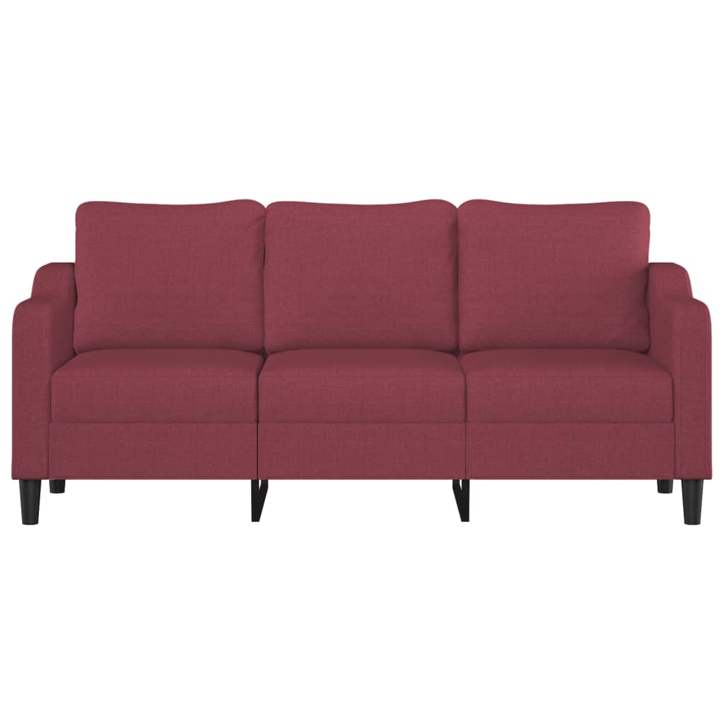 Canapé 3 places tissu rouge vin 180 cm