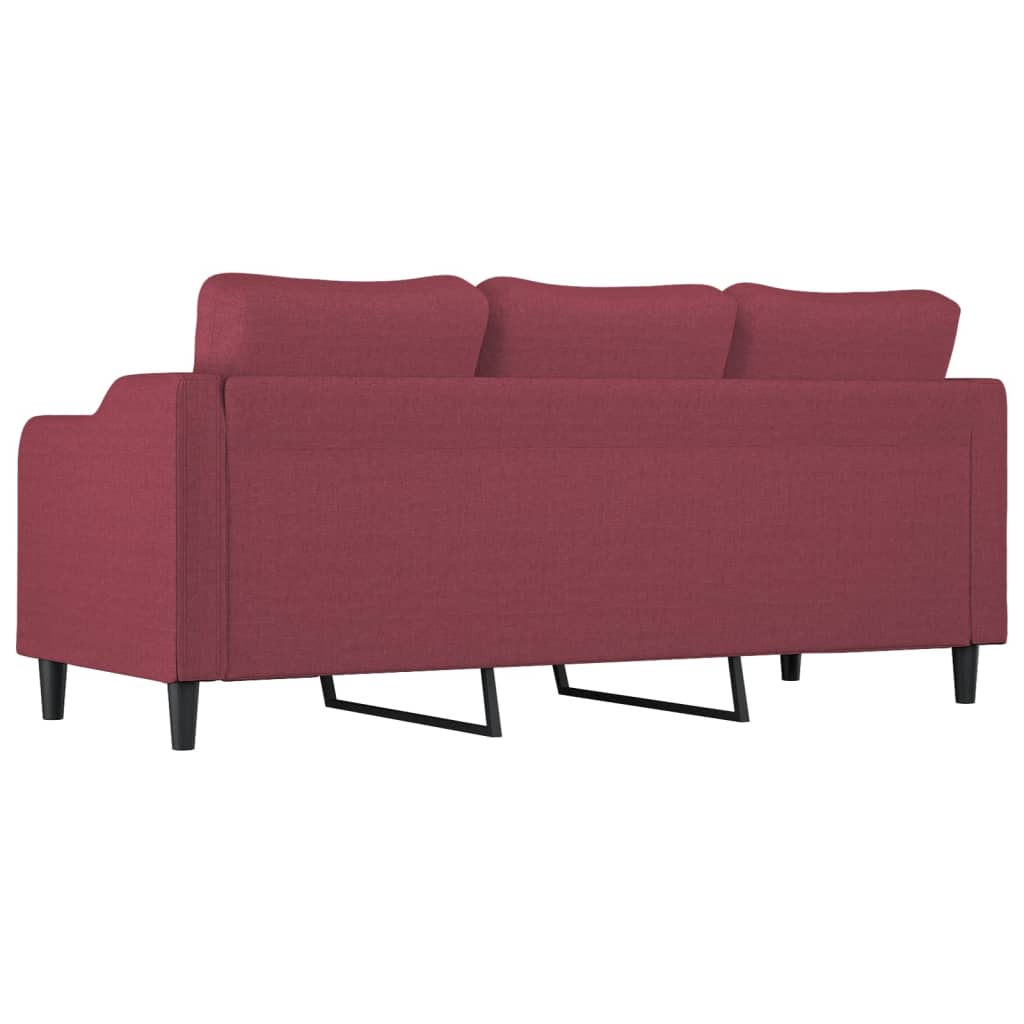 Canapé 3 places tissu rouge vin 180 cm