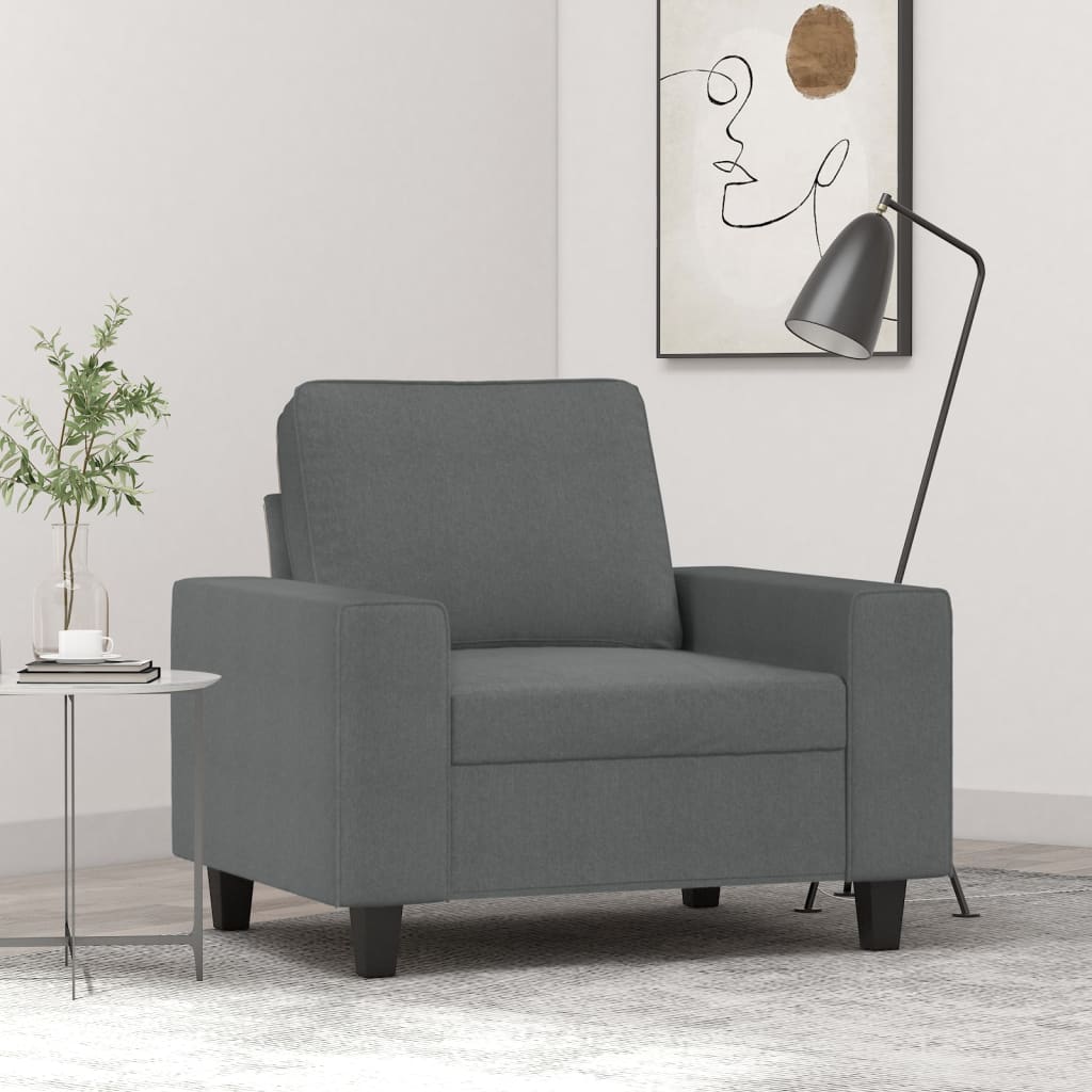 Fauteuil gris foncé 60 cm tissu