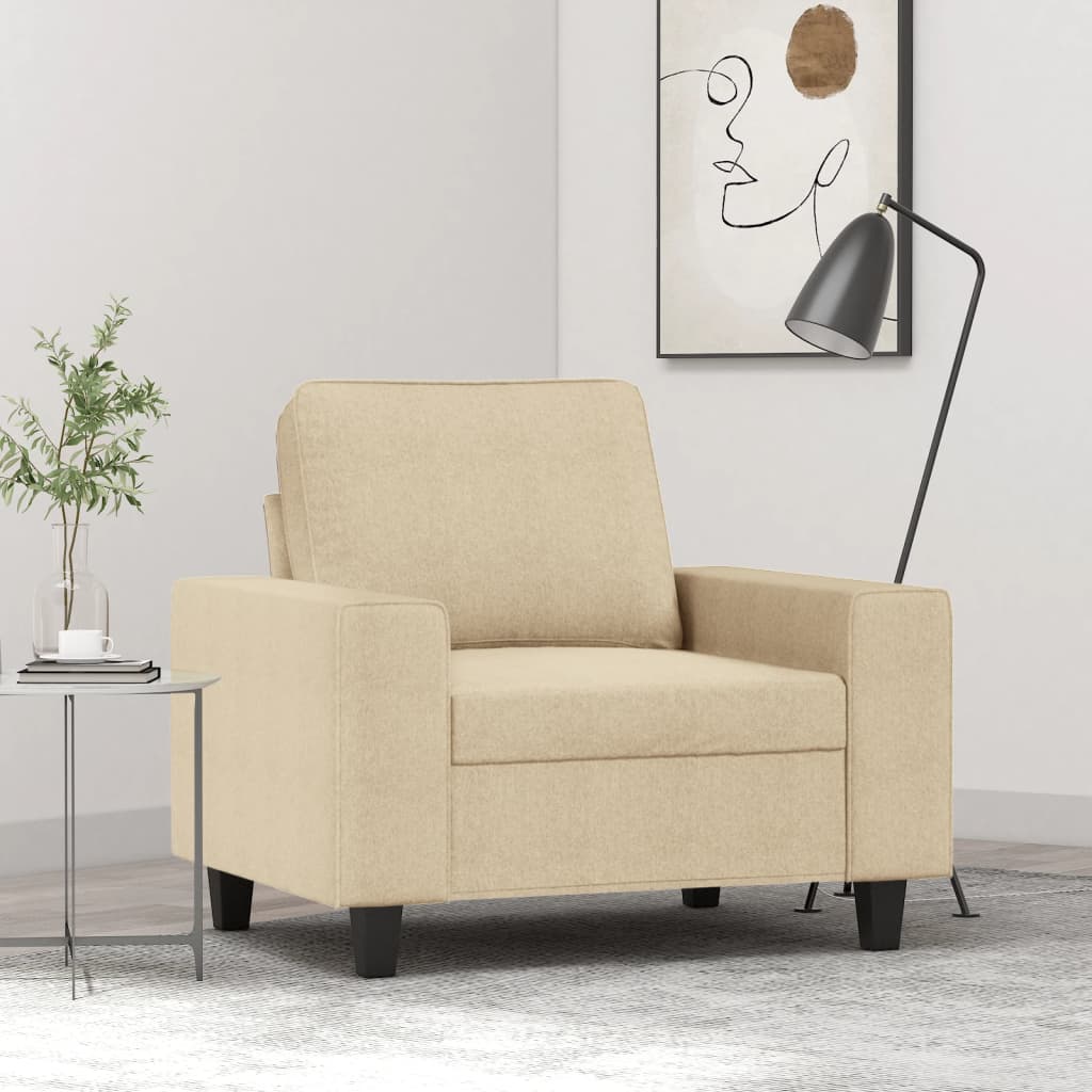 Fauteuil crème 60 cm tissu