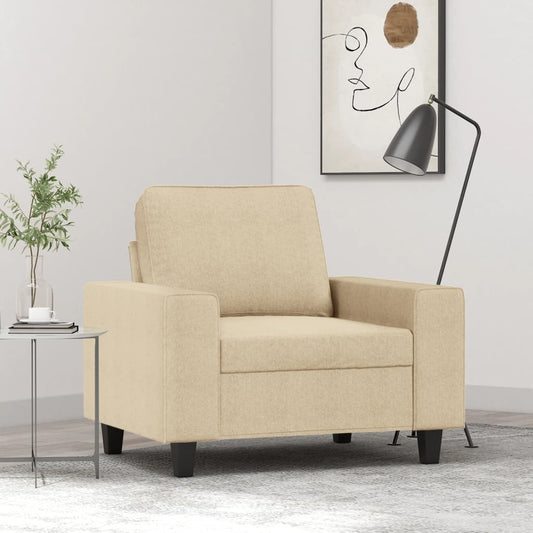 Fauteuil crème 60 cm tissu