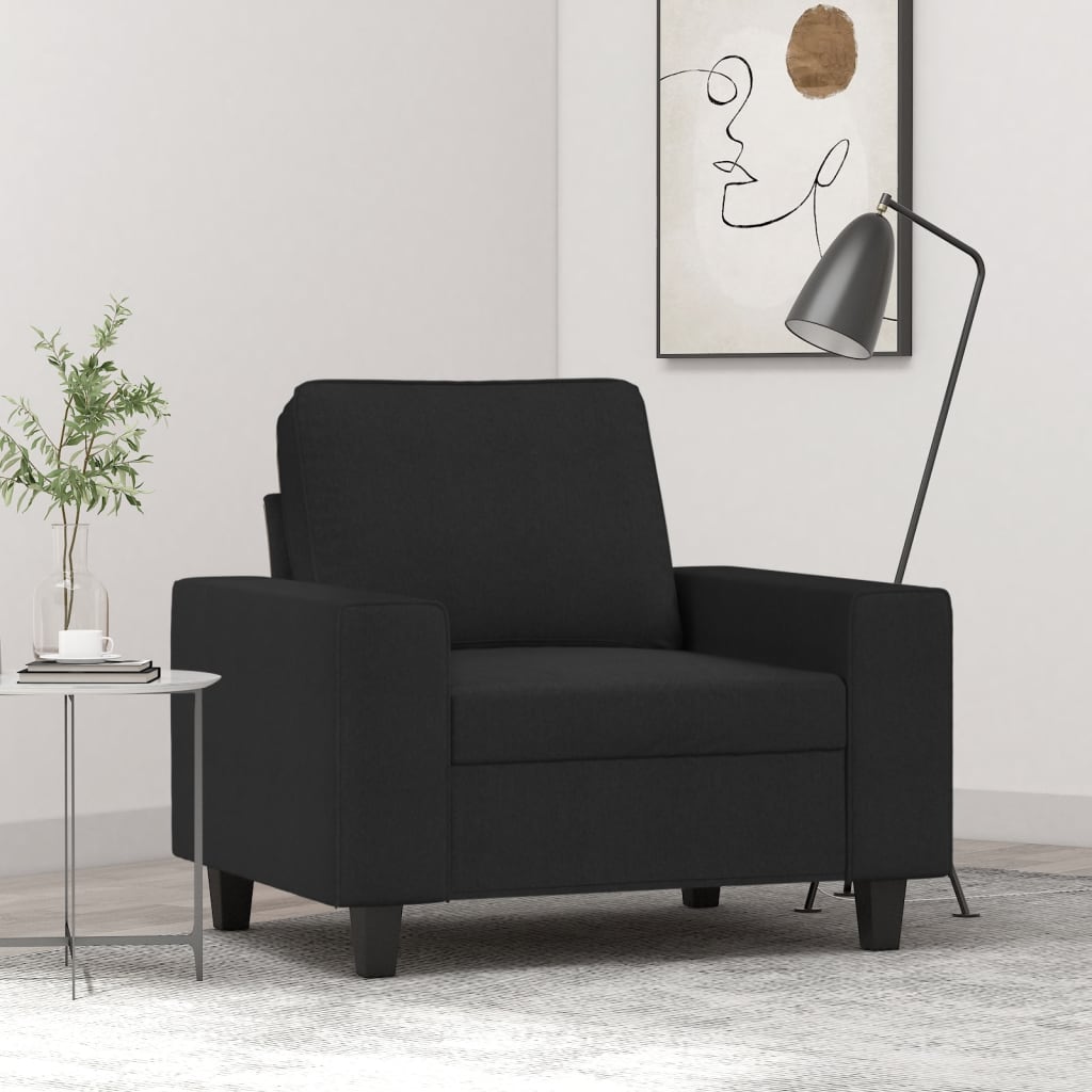 Fauteuil noir 60 cm tissu