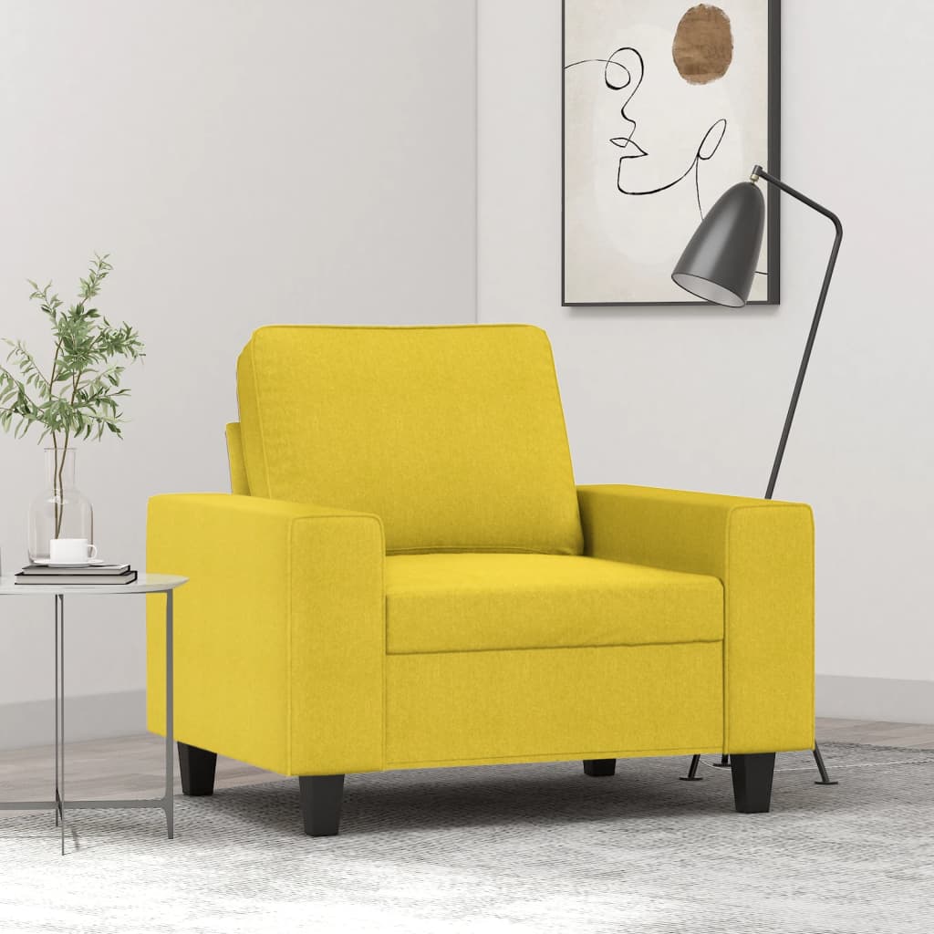 Fauteuil jaune clair 60 cm tissu